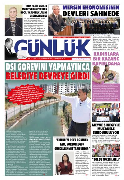 Mersin Günlük Gazetesi 1. Sayfa