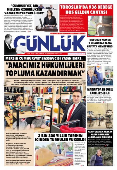 Mersin Günlük Gazetesi 1. Sayfa