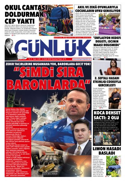 Mersin Günlük Gazetesi 1. Sayfa