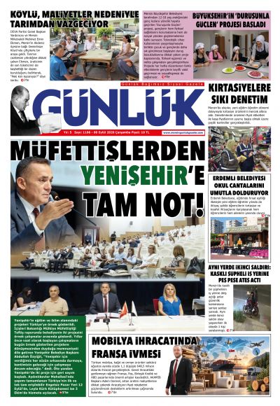 Mersin Günlük Gazetesi 1. Sayfa
