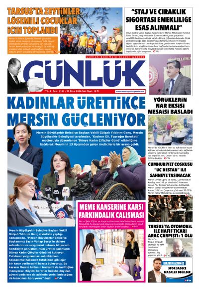 Mersin Günlük Gazetesi 1. Sayfa