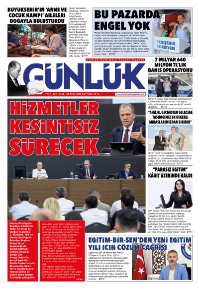 Mersin Günlük Gazetesi 1. Sayfa