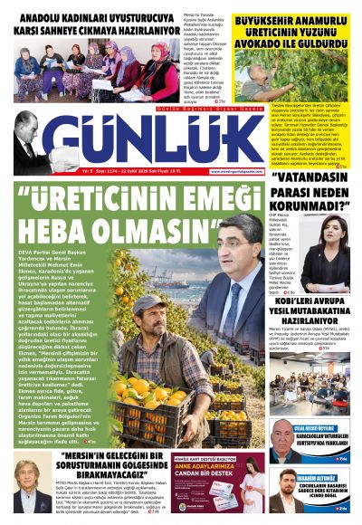 Mersin Günlük Gazetesi 1. Sayfa