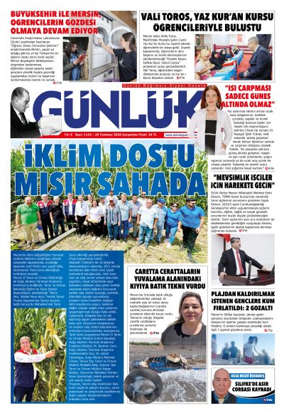 Mersin Günlük Gazetesi 1. Sayfa