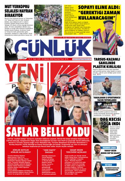 Mersin Günlük Gazetesi 1. Sayfa