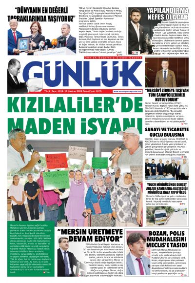 Mersin Günlük Gazetesi 1. Sayfa