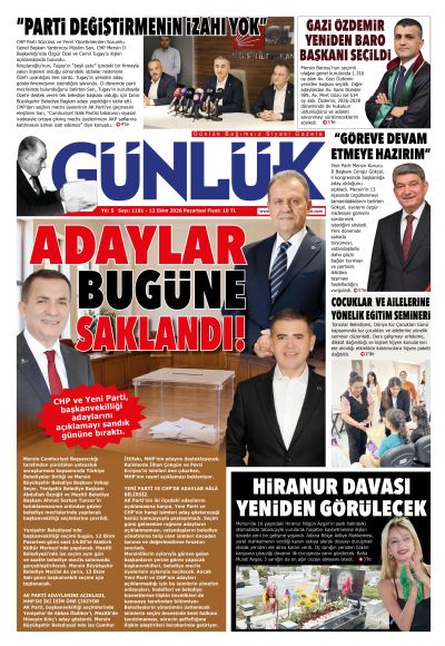 Mersin Günlük Gazetesi 1. Sayfa