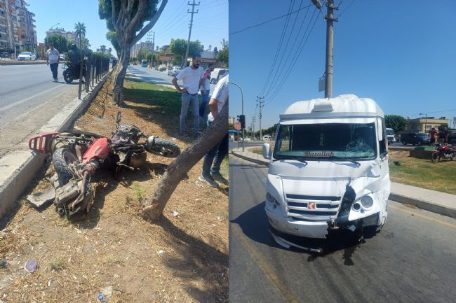 Minibüsle motosiklet çarpıştı: 1 ölü, 2 yaralı