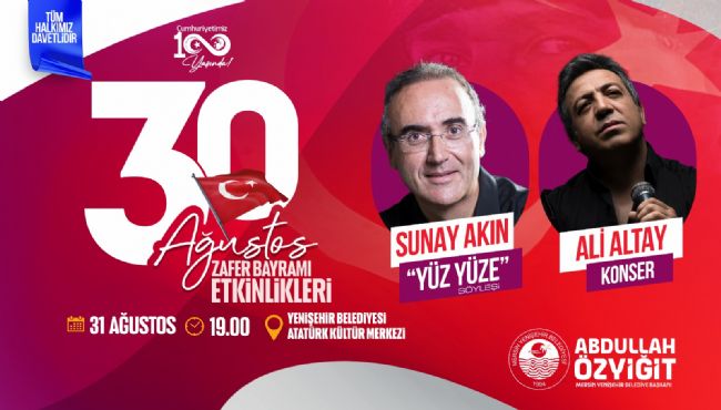 Yenişehir Belediyesi, Sunay Akın ve Ali Altay’ı Mersinlilerle buluşturuyor
