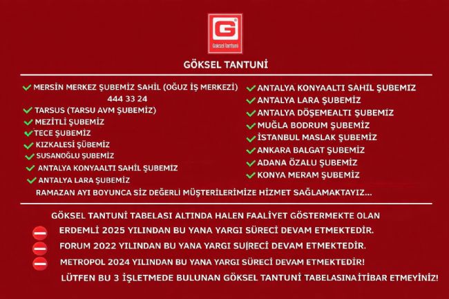 GÖKSEL TANTUNİ, MERKEZ DENETİMLİ ŞUBELERİNİ PAYLAŞTI