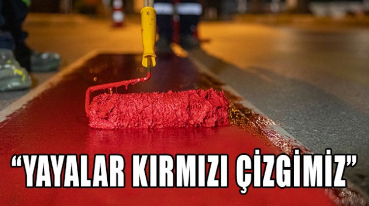MERSİN’DE FARKINDALIK ÇALIŞMASI KAPSAMINDA YAYA GEÇİTLERİ KIRMIZIYA BOYANDI