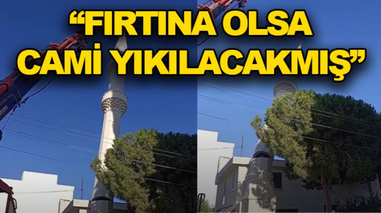 ERDEMLİ’DE YIKIM KARARI VERİLEN MİNARE YIKILDI