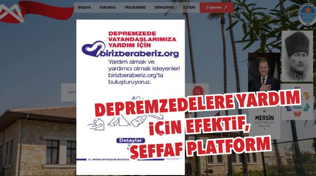 MERSİN'DE DEPREMZEDELERE İNTERNET SİTESİ ÜZERİNDEN YARDIM YAPILIYOR