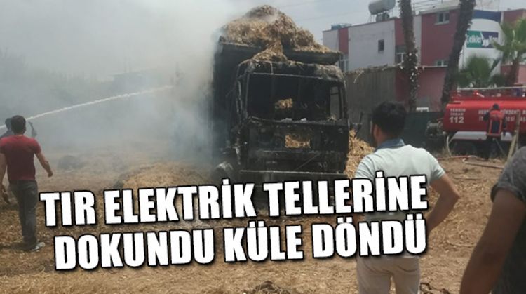 SAMAN YÜKLÜ TIR YANDI