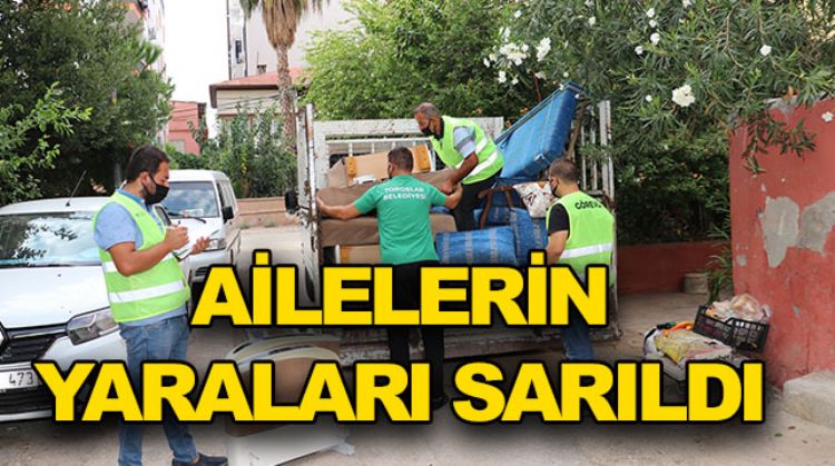 TOROSLAR BELEDİYESİ MAĞDUR AİLELERİN YÜZÜNÜ GÜLDÜRDÜ