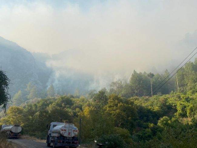 Anamur'daki orman yangını sürüyor