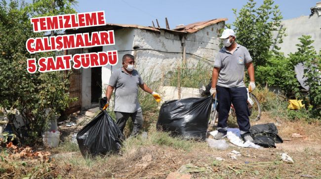 MEZİTLİ’DE ÇÖP EV 5 SAATTE TEMİZLENDİ