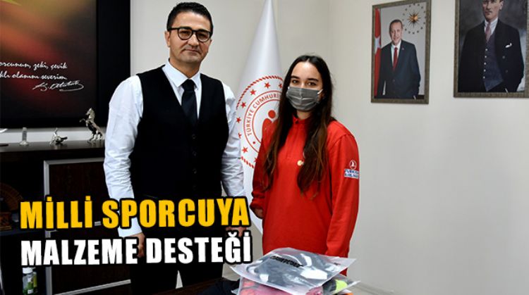 MERSİNLİ MİLLİ SPORCU MİRAY ULAŞ'A MALZEME DESTEĞİ