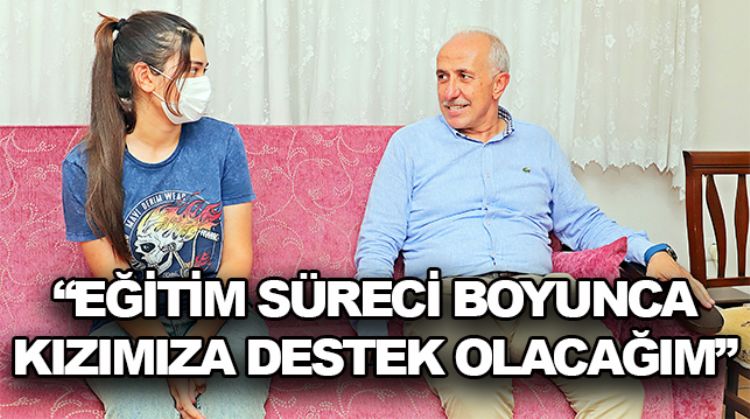 BAŞKAN GÜLTAK’TAN, TIP KAZANAN GENÇ KIZA ZİYARET