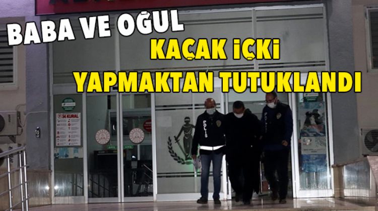 EVDE KAÇAK İÇKİ ÜRETİYORLARMIŞ