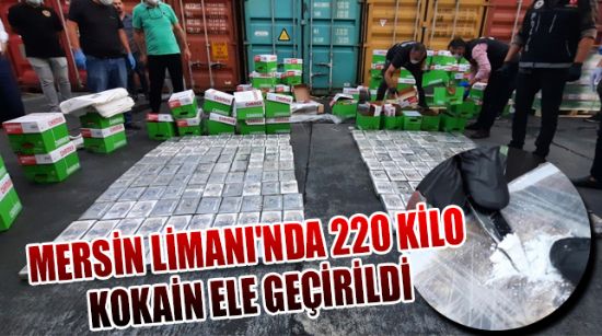 MERSİN LİMANI’NDA 220 KİLO KOKAİN ELE GEÇİRİLDİ