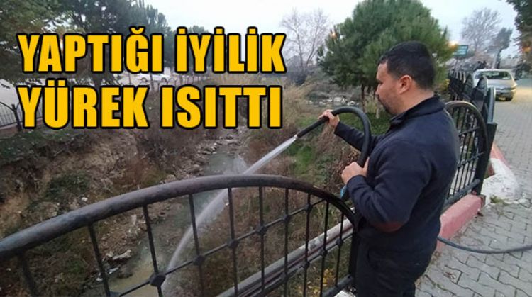 TARSUS’TA BİR ESNAF BALIKLAR ÖLMESİN DİYE HORTUMLA SU VERDİ