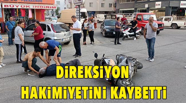 KÖPEĞE ÇARPMAMAK İÇİN MOTOSİKLETTEN DÜŞTÜ