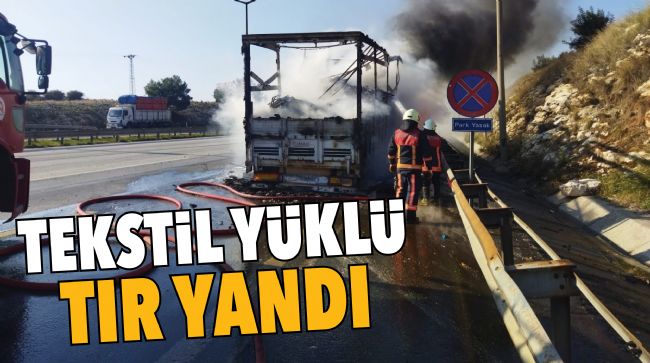 Tır motor kısmında alev aldı
