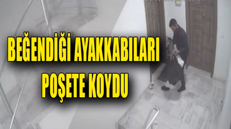 AYAKKABI HIRSIZI KAMERALARA YAKALANDI