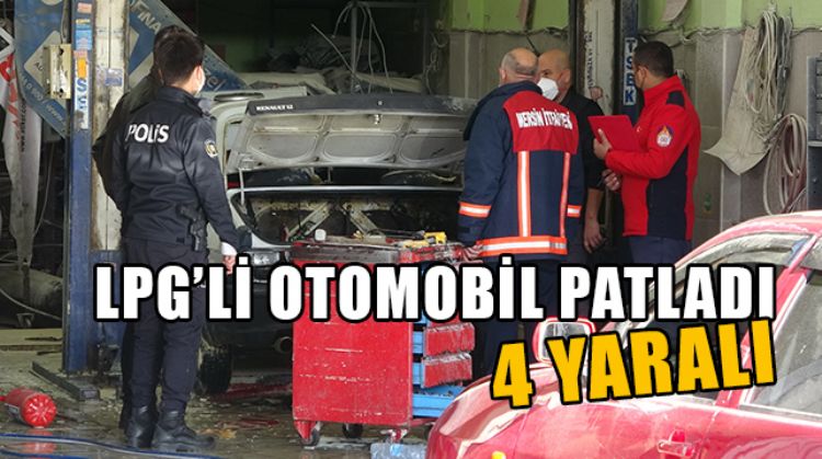 ERDEMLİ’DE LPG’Lİ OTOMOBİLİN PATLAMASI SONUCU 4 KİŞİ YARALANDI