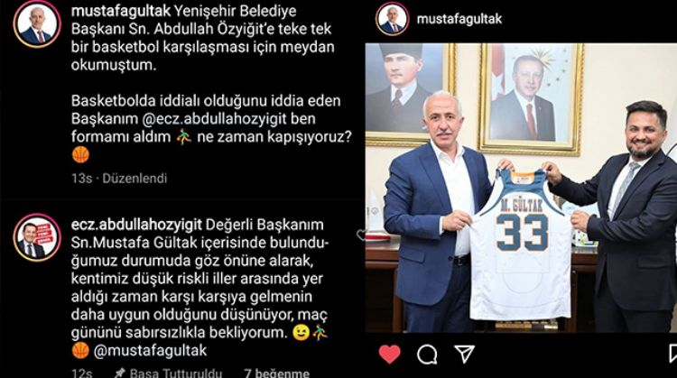 BAŞKAN GÜLTAK, BAŞKAN ÖZYİĞİT’E BASKETBOL MAÇINDA KARŞILAŞMA İSTEĞİNİ YİNELEDİ