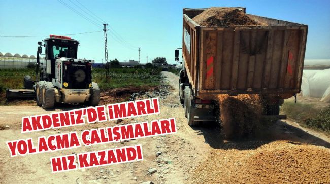 AKDENİZ’DE YOL ÇALIŞMALARI DEVAM EDİYOR