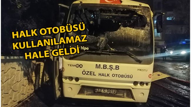 Mersin Büyükşehir Belediyesi’ne ait otobüs yandı