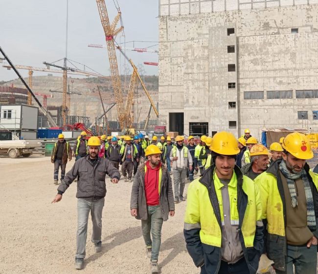 Akkuyu NGS'de çalışan işçilerden maaş tepkisi