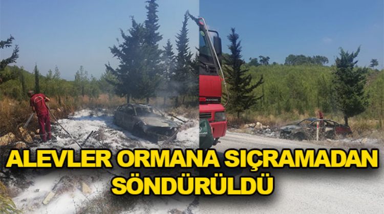 OTOMOBİL SEYİR HALİNDEYKEN ALEV ALDI