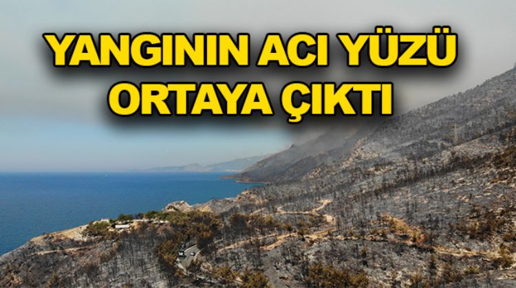 YANAN BÖLGELERE DRONE İLE BAKILDI