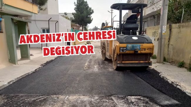AKDENİZ'DE YOL ÇALIŞMALARI DEVAM EDİYOR