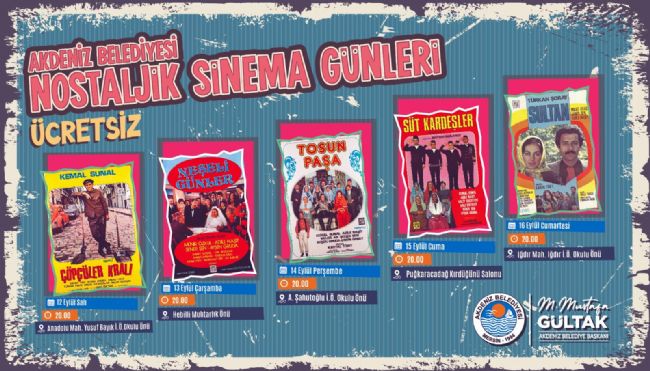 AKDENİZ'DE AÇIK HAVA SİNEMA GÜNLERİ BAŞLIYOR