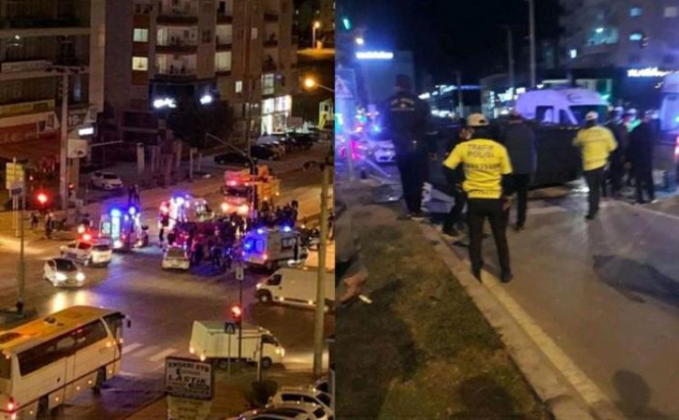 MERSİN’DE ÖZEL HAREKAT POLİSLERİNİ TAŞIYAN ZIRHLI ARAÇ KAZA YAPTI