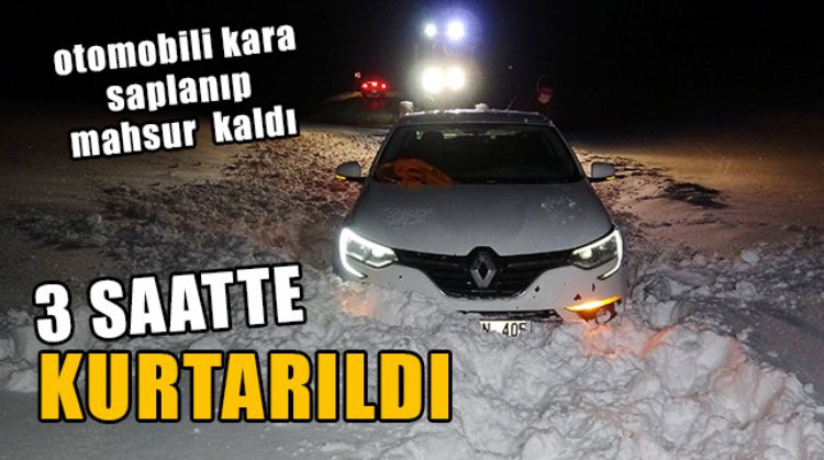 ERDEMLİ’DE KARDA MAHSUR KALAN VATANDAŞ, SAATLERCE KURTARILMAYI BEKLEDİ