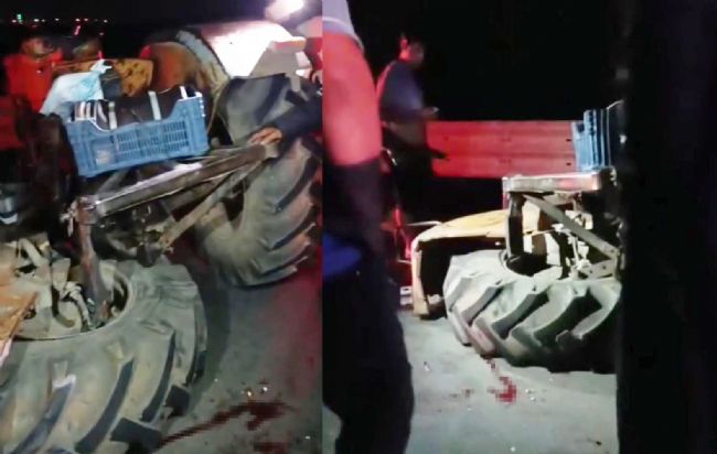 Otomobille çarpışan traktörün tekeri koptu: 2 yaralı