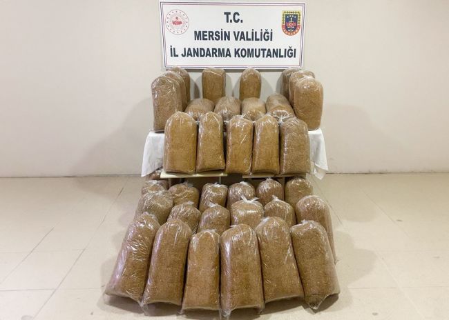 Mersin'de 375 kilo kaçak tütün ele geçirildi