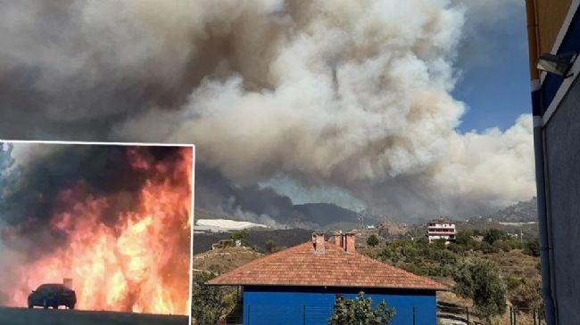 Alevler Alanya’yı sardı; Bahçeler yandı, evler tehlikede!