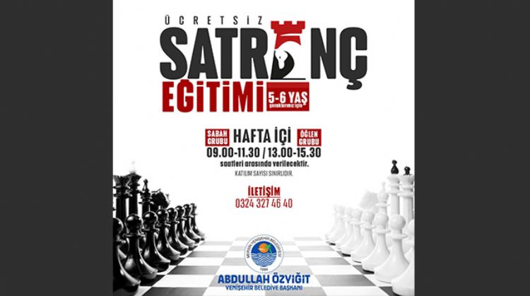YENİŞEHİR BELEDİYESİNDEN ÜCRETSİZ SATRANÇ EĞİTİMİ