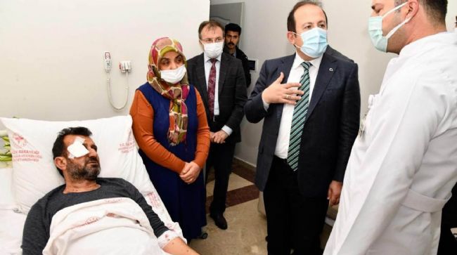 VALİ PEHLİVAN’DAN YARALI POLİSE ZİYARET