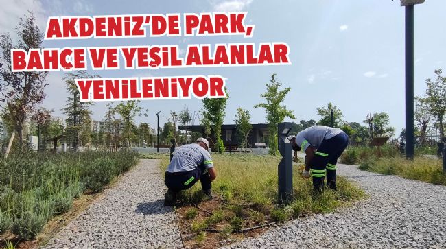 AKDENİZ BELEDİYESİ PARK VE YEŞİL ALANLARA YÖNELİK YENİLEME HİZMETİNE DEVAM EDİYOR