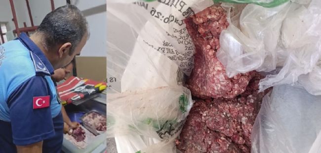 Akdeniz'de bir markette bozulmuş et ele geçirildi