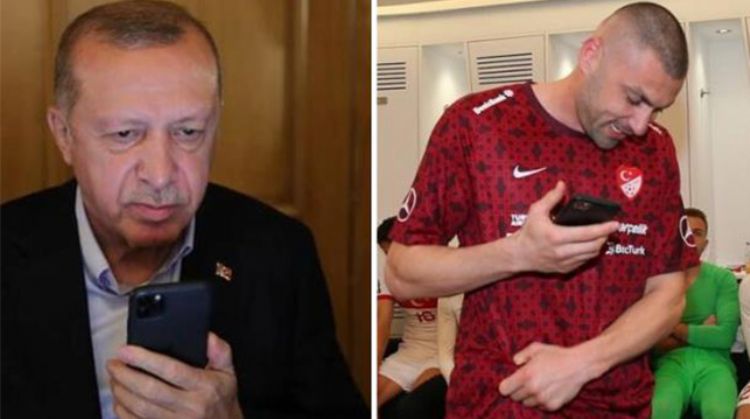 CUMHURBAŞKANI ERDOĞAN, TÜRKİYE- HOLLANDA MAÇI SONRASI FUTBOLCULARI KUTLADI