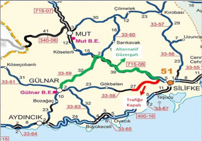 Silifke-Gülnar yoluna çıkacaklar dikkat!