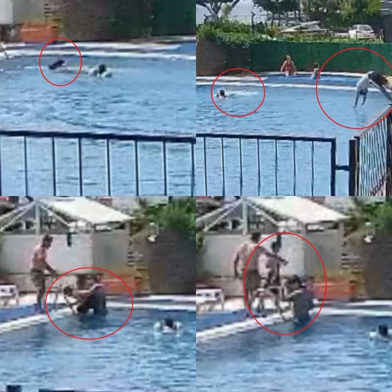 Boğulmak üzere olan çocuğu havuz görevlisi kurtardı